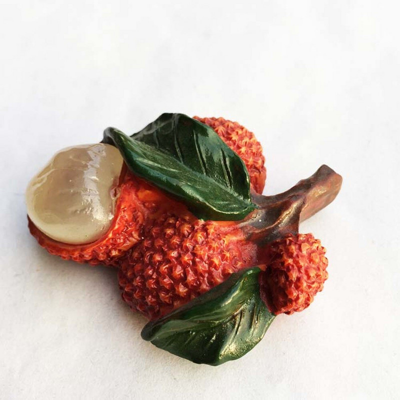 Aranyos, kézzel festett gyanta 3D-s gyümölcs mágneses matricák Hűtőszekrény matricák Kreatív kisgyermekkori hűtőmágnesek