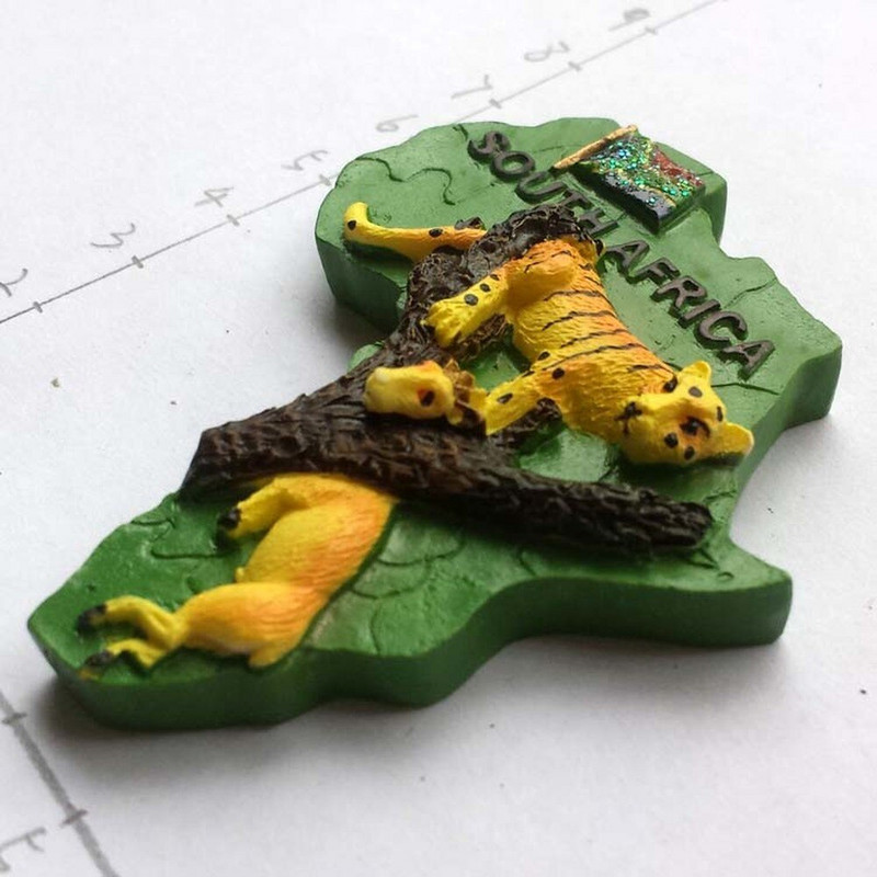 BABELEMI Južná Afrika Divoké zviera Zebra Hroch Bizón Leopard Živica 3D Magnet na chladničku Samolepka Turistický suvenír