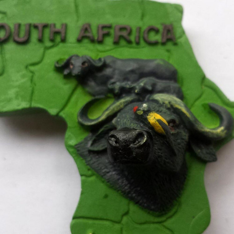 BABELEMI Južná Afrika Divoké zviera Zebra Hroch Bizón Leopard Živica 3D Magnet na chladničku Samolepka Turistický suvenír