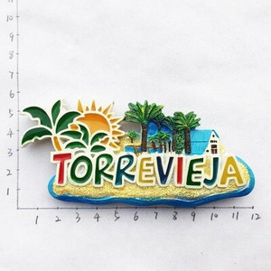 BABELEMI Živicové 3D Španielsko Turistický suvenír Benidorm Torrevieja Magnety na chladničku Dekoratívny magnet na chladničku Bytová dekorácia
