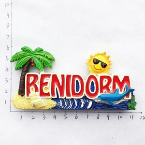 BABELEMI Živicové 3D Španielsko Turistický suvenír Benidorm Torrevieja Magnety na chladničku Dekoratívny magnet na chladničku Bytová dekorácia