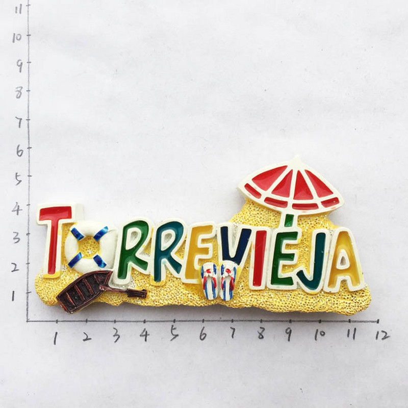 BABELEMI Živicové 3D Španielsko Turistický suvenír Benidorm Torrevieja Magnety na chladničku Dekoratívny magnet na chladničku Bytová dekorácia