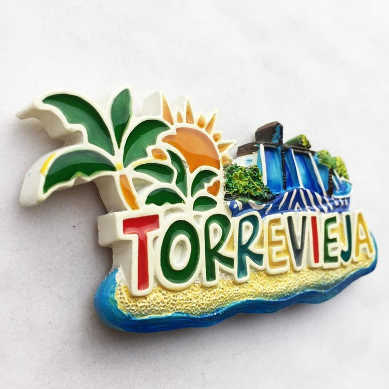 BABELEMI Živicové 3D Španielsko Turistický suvenír Benidorm Torrevieja Magnety na chladničku Dekoratívny magnet na chladničku Bytová dekorácia