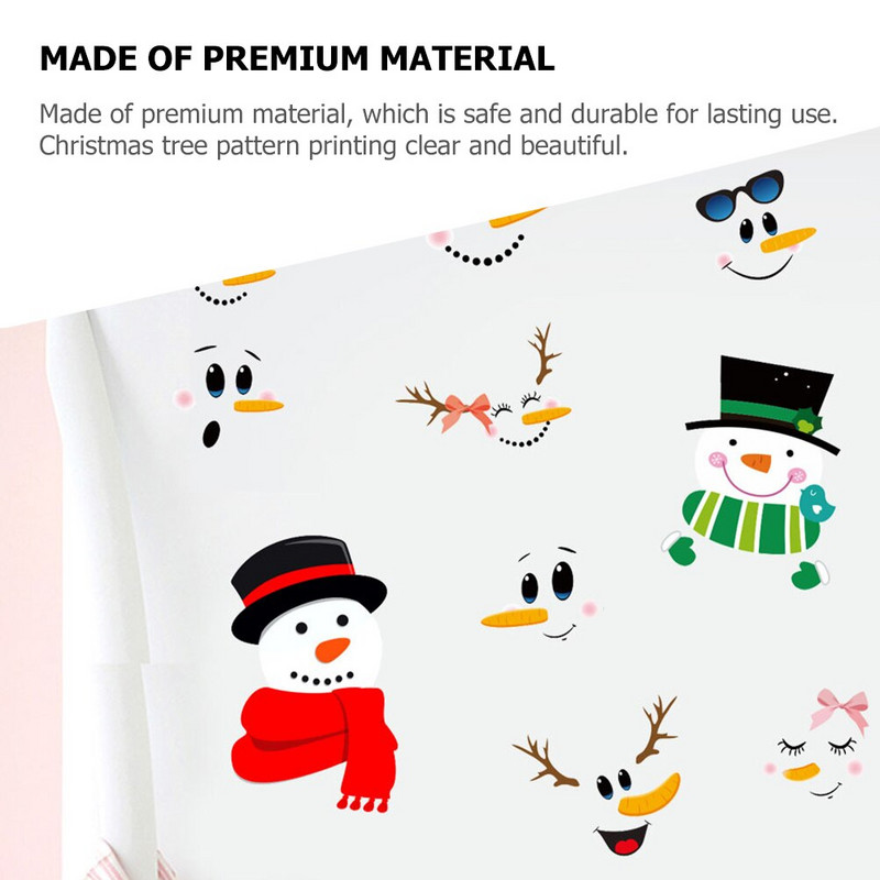 Karácsonyi hóember Hűtőmatrica Matrica Hűtőszekrény Matricák Ablak Fali Díszítés Karácsonyi Dekor Arc Cling Nyaralóház