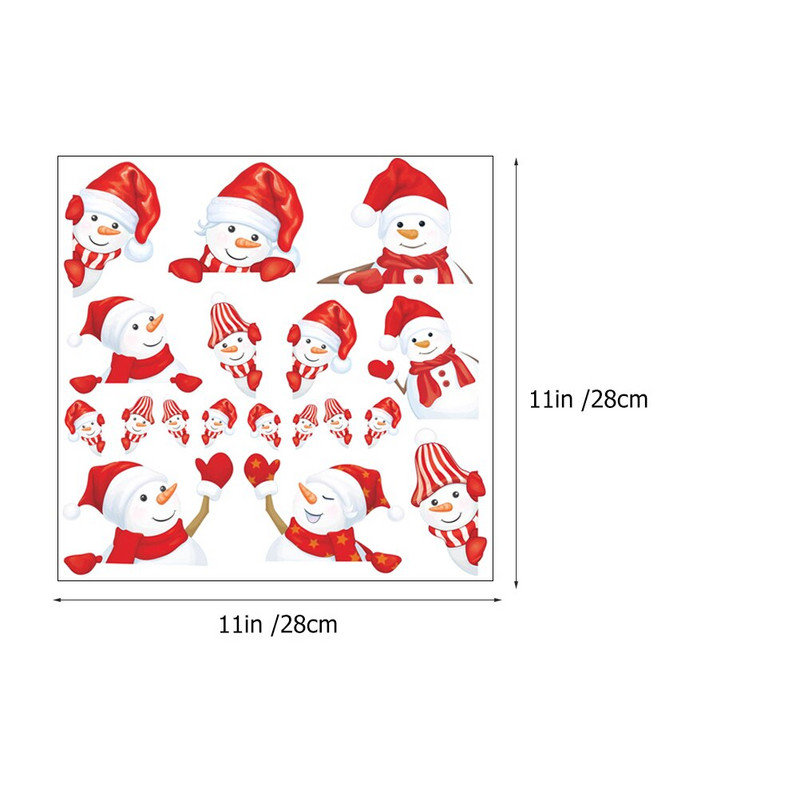 Karácsonyi hóember Hűtőmatrica Matrica Hűtőszekrény Matricák Ablak Fali Díszítés Karácsonyi Dekor Arc Cling Nyaralóház