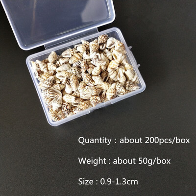 Mix štýlov prírodných mušlí 1-3cm 1 BOX prírodných mušlí mini mušlí kukuričná skrutka nástenná dekorácia DIY akvárium krajina morská hviezda