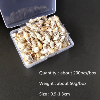 Mix štýlov prírodných mušlí 1-3cm 1 BOX prírodných mušlí mini mušlí kukuričná skrutka nástenná dekorácia DIY akvárium krajina morská hviezda