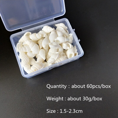 Mix štýlov prírodných mušlí 1-3cm 1 BOX prírodných mušlí mini mušlí kukuričná skrutka nástenná dekorácia DIY akvárium krajina morská hviezda