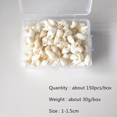 Mix štýlov prírodných mušlí 1-3cm 1 BOX prírodných mušlí mini mušlí kukuričná skrutka nástenná dekorácia DIY akvárium krajina morská hviezda