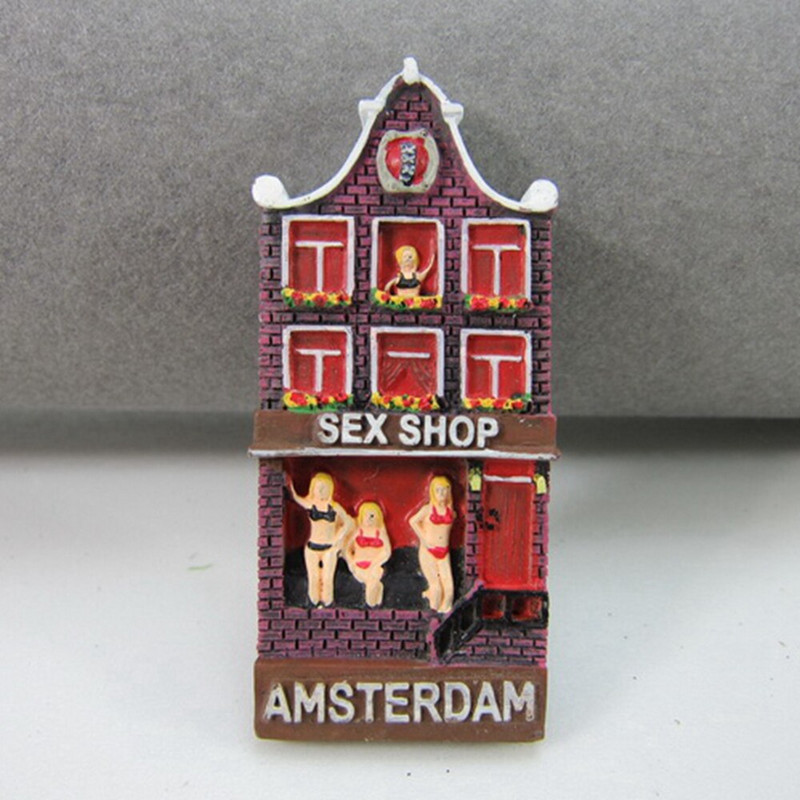 Holandsko Amsterdam turistické suveníry magnety na chladničku 3D farebný dom živicové magnetické nálepky na chladničku bytové dekorácie dekorácie