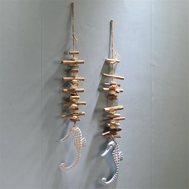 „Pasidaryk pats“ mediniai jūrų arkliuko jūrų žvaigždės pakabukai, kabantys papuošalai namų sienų dekoravimui Viduržemio jūros regiono stiliaus dekoravimo pakabukų ekrano siena