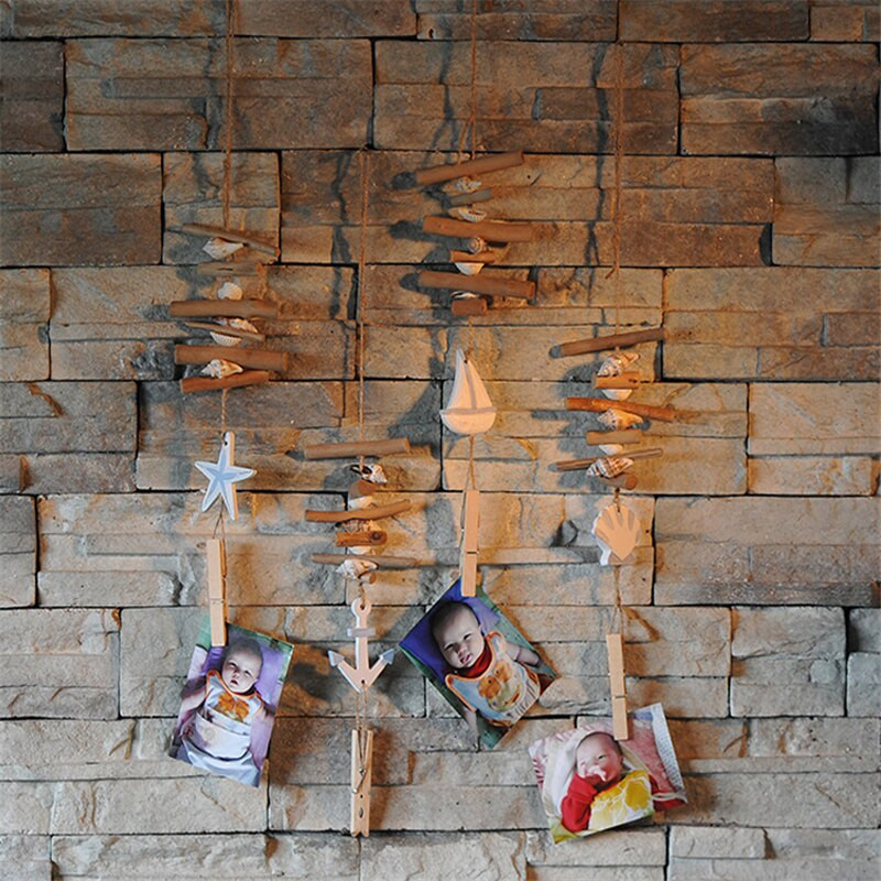 „Pasidaryk pats“ mediniai jūrų arkliuko jūrų žvaigždės pakabukai, kabantys papuošalai namų sienų dekoravimui Viduržemio jūros regiono stiliaus dekoravimo pakabukų ekrano siena