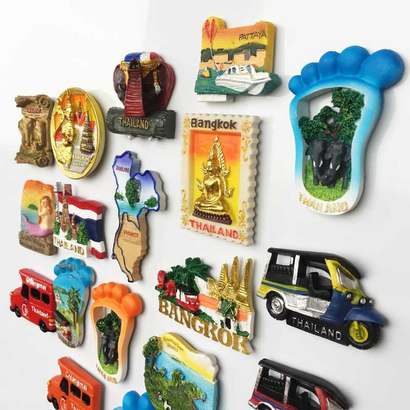 BABELEMI 1ks živicový 3D magnet na chladničku Thajsko Bangkok Chiang Mai Phuket Pattaya Koh Chang turistické suveníry magnety na chladničku