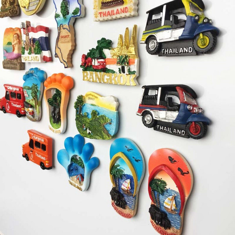 BABELEMI 1ks živicový 3D magnet na chladničku Thajsko Bangkok Chiang Mai Phuket Pattaya Koh Chang turistické suveníry magnety na chladničku