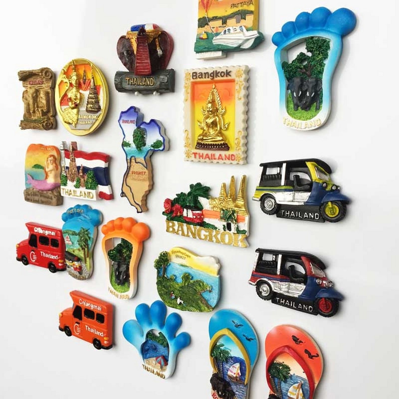 BABELEMI 1ks živicový 3D magnet na chladničku Thajsko Bangkok Chiang Mai Phuket Pattaya Koh Chang turistické suveníry magnety na chladničku