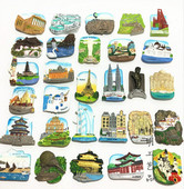 BABELEMI Singapūra Taizeme Japāna Francija Ēģipte Itālija Dubaija Austrālija Čīle Peru Šveice Vatikāns Ledusskapja magnēts Suvenīru dekors