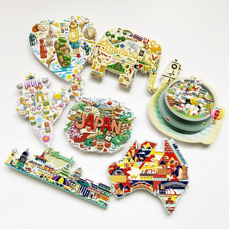 BABEMEMI Ρητίνη Ψυγείο Μαγνήτης Σουβενίρ Ουάσιγκτον Νέα Υόρκη Παρίσι Καναδάς Ιαπωνία Ολλανδία Thiland Ψυγείο Μαγνητικά αυτοκόλλητα