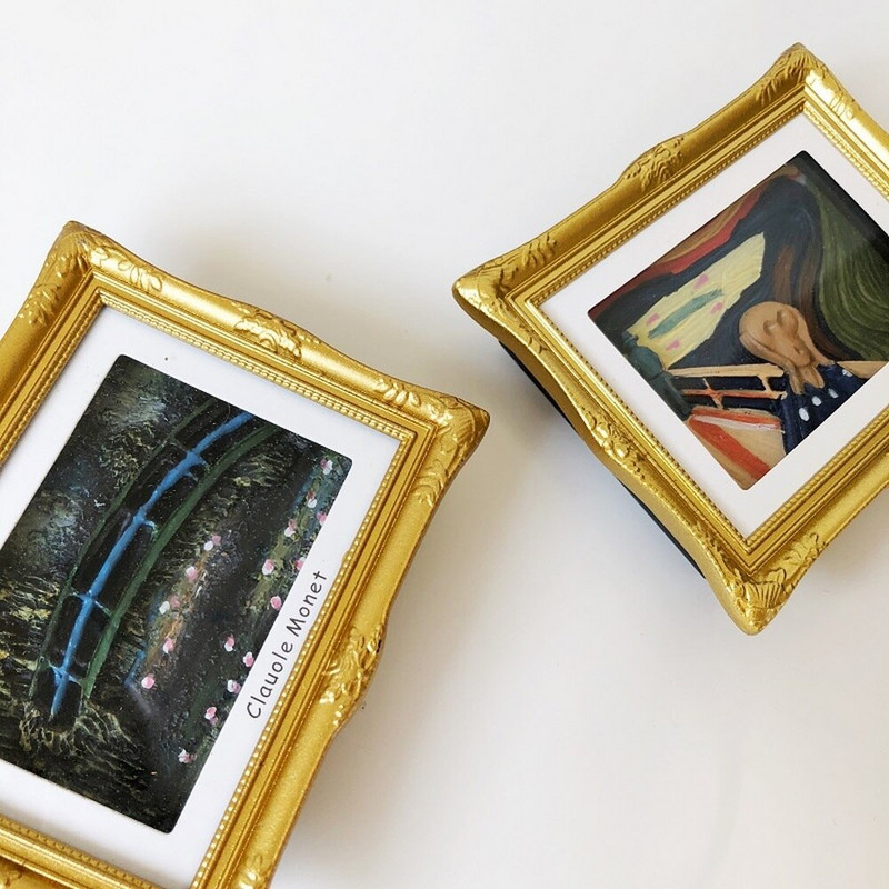 BABELEMI Jaunā pasaules slavenā glezna Monē Klimts Van Gogs Li Mengke Ge ornamenti Beizhai sveķi Ledusskapja magnēti Ledusskapja dekors