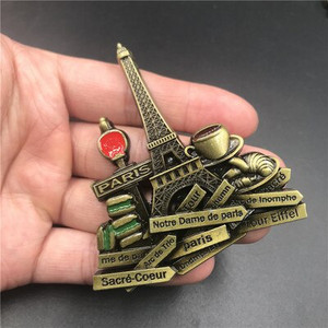 BABELEMI Luxusná kovová 3D magnetická nálepka na chladničku, britská, Talianska, Rím, Francúzsko, USA, Katar, cestovná suvenírová dekorácia do kuchyne