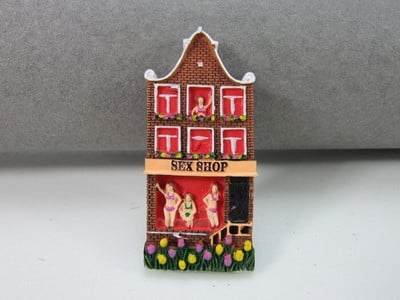 Țările de Jos Suveniruri turistice Magneți pentru frigider Amsterdam Sexy Shop Restaurant Casa colorată Autocolante magnetice pentru frigider
