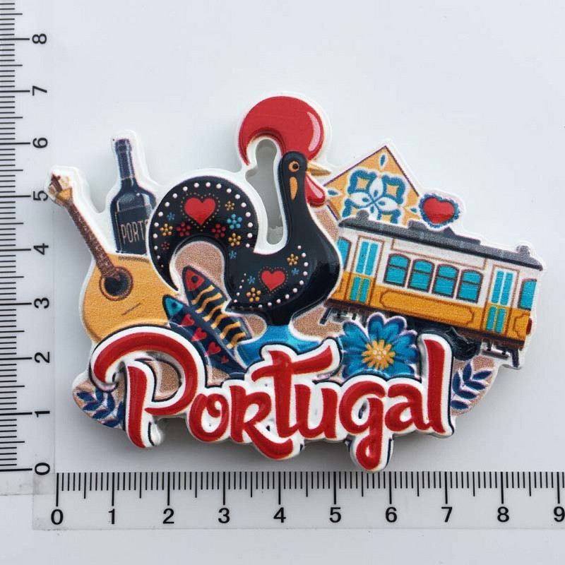 BABELEMI 1 buc Portugalia Cocoș Lisabona Tramvai Chitară Magneți Frigider Suveniruri de călătorie Autocolante pentru frigider Cadou Decoratiuni pentru casă