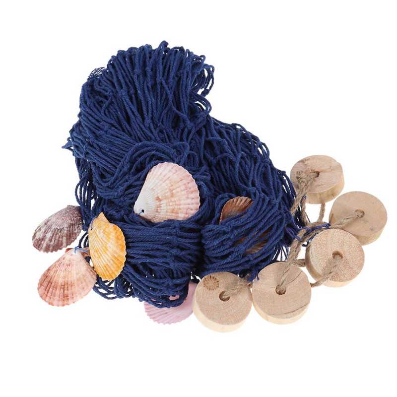 100 * 200 cm Viduržemio jūros stiliaus dekoratyvinis žuvies tinklas Jūrinis žvejybos tinklas sienos dekoravimas fotografuojantis fonas