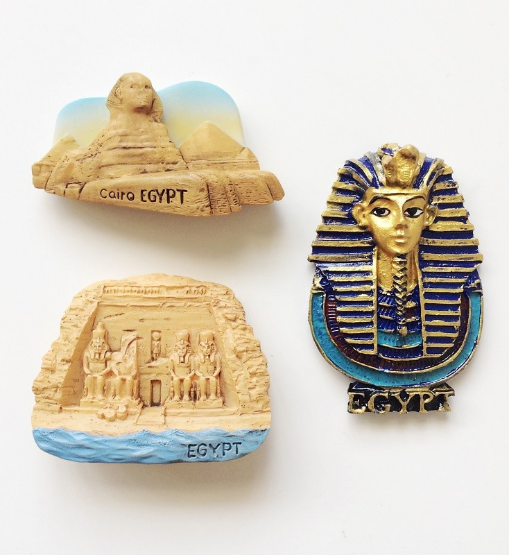 Egyiptom fáraó piramis Egyiptom turisztikai ajándéktárgy 3D gyanta hűtőmágnes kézműves