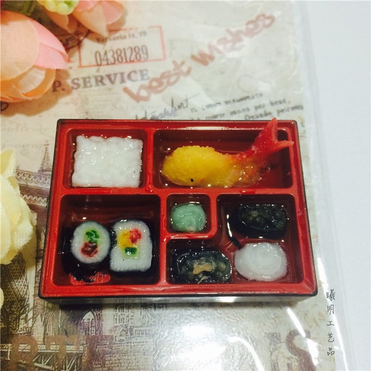 Kreatív, szép 3D-s szimuláció Élelmiszer-ebéd Szusi Hűtőmatricák Japán turista ajándéktárgyak Szilikagél hűtőszekrény mágneses matricák