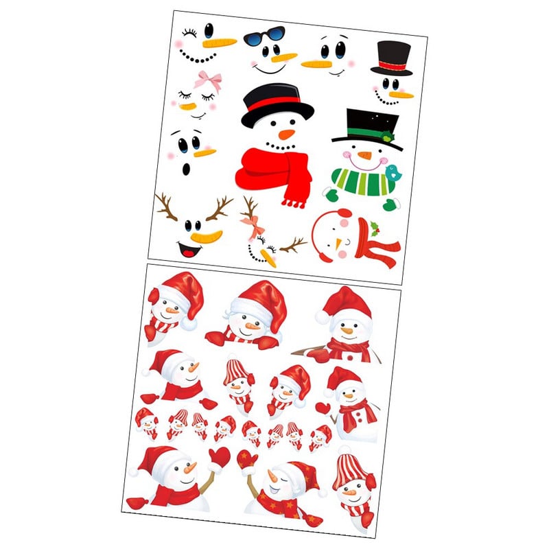 Kalėdinis sniego senelis Šaldytuvo lipdukas Lipdukas Šaldytuvo lipdukai Langų sienų apdaila Kalėdų dekoras Prigludęs prie veido Atostogų namai