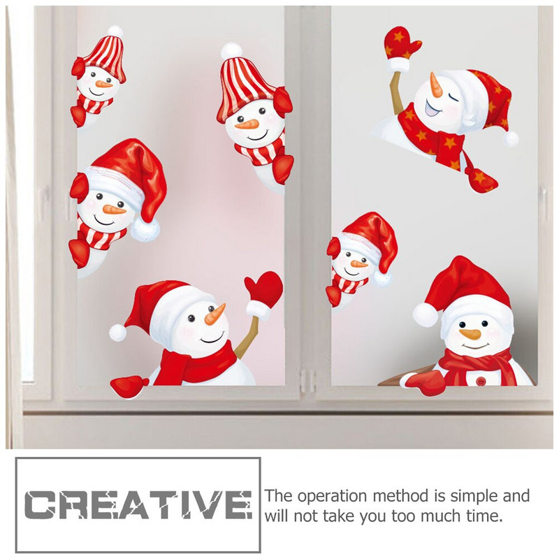 Kalėdinis sniego senelis Šaldytuvo lipdukas Lipdukas Šaldytuvo lipdukai Langų sienų apdaila Kalėdų dekoras Prigludęs prie veido Atostogų namai