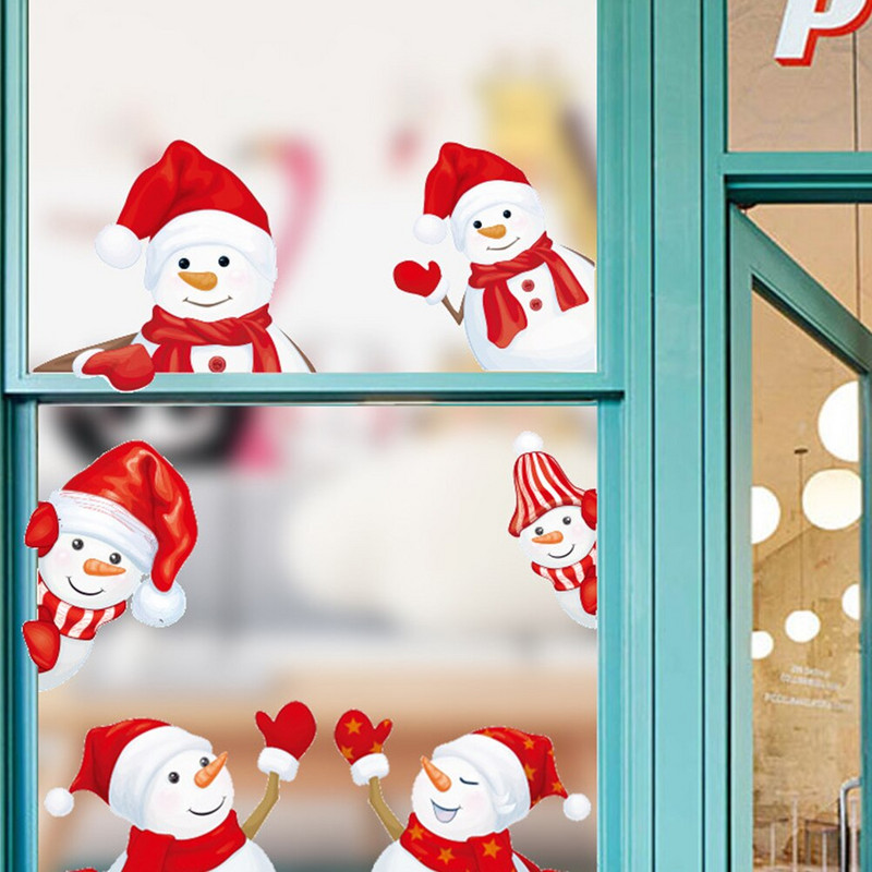 Kalėdinis sniego senelis Šaldytuvo lipdukas Lipdukas Šaldytuvo lipdukai Langų sienų apdaila Kalėdų dekoras Prigludęs prie veido Atostogų namai