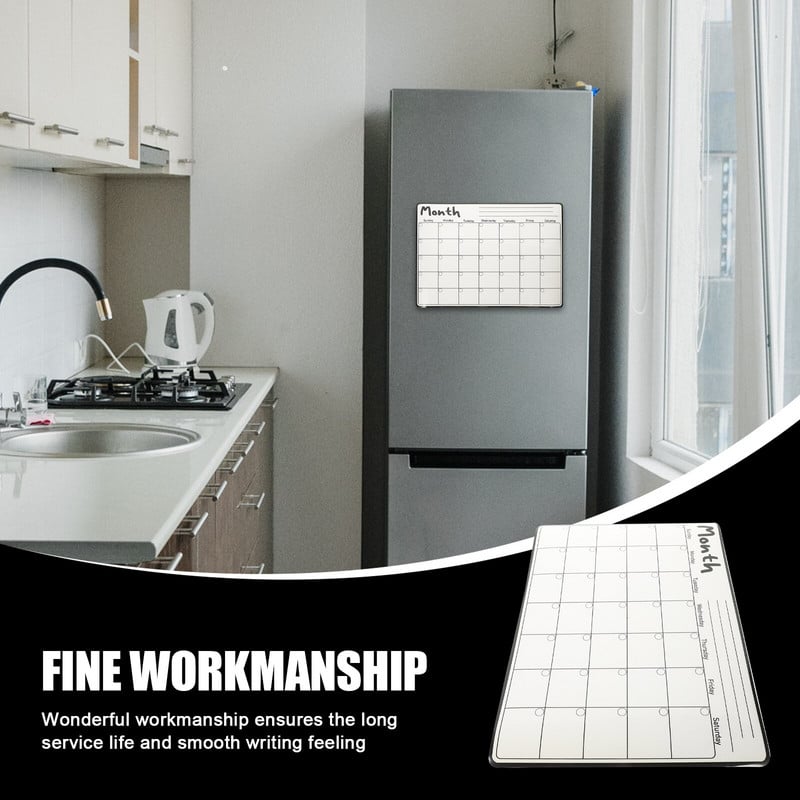 Kalendāra magnētiskā ledusskapja sausās dzēšanas plānošanas dēlis Ikmēneša balto pārtikas preču magnētu saraksts Ledusskapju tāfeles organizatoru plānotāji