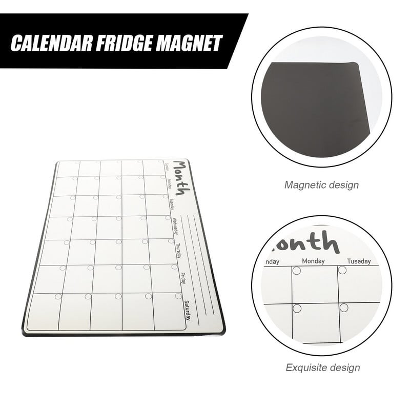 Kalendāra magnētiskā ledusskapja sausās dzēšanas plānošanas dēlis Ikmēneša balto pārtikas preču magnētu saraksts Ledusskapju tāfeles organizatoru plānotāji
