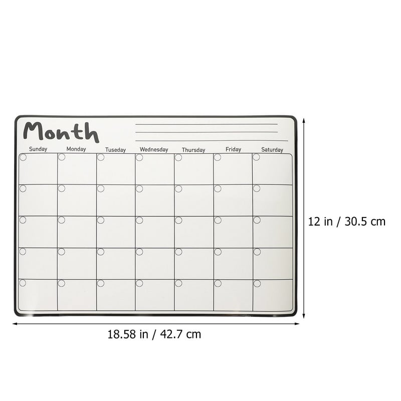 Kalendāra magnētiskā ledusskapja sausās dzēšanas plānošanas dēlis Ikmēneša balto pārtikas preču magnētu saraksts Ledusskapju tāfeles organizatoru plānotāji