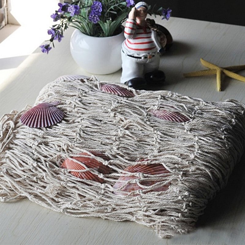Osobnosť Námorný štýl Bytová dekorácia 2M x 1M Rybárska sieť DIY Prímorská pláž Mušle Párty Dvere Nástenná dekorácia