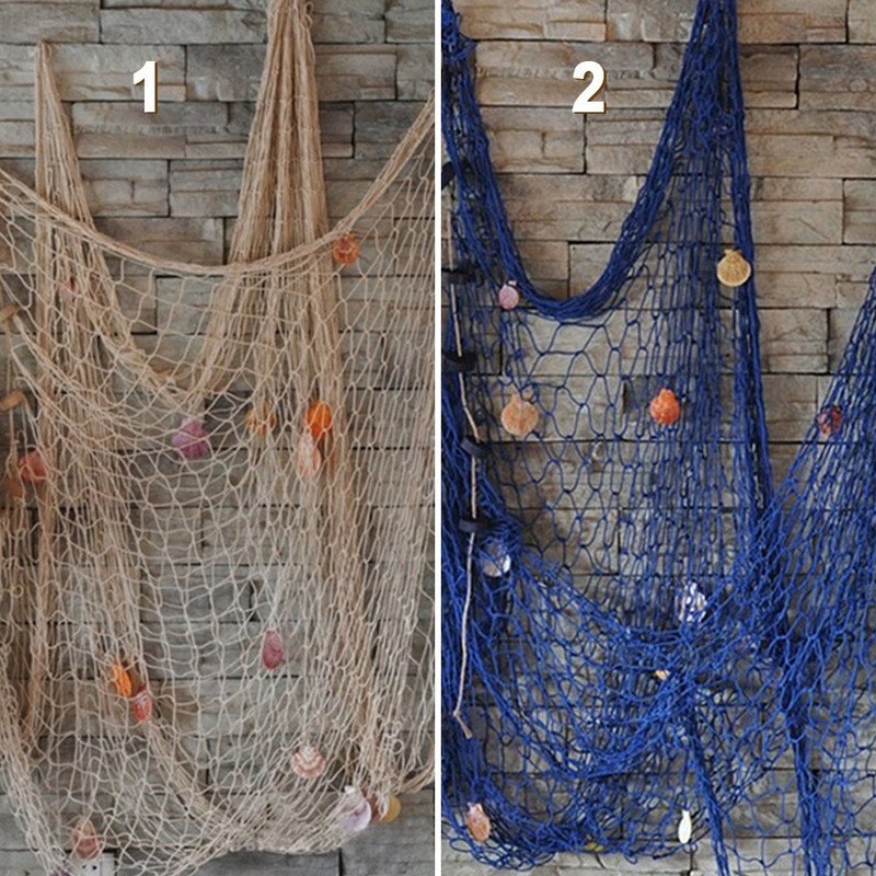 Kalavõrk Seaside Wall Beach Party Sea Shell Home Decor DIY kalavõrk Dekoratiivne merepüügivõrk