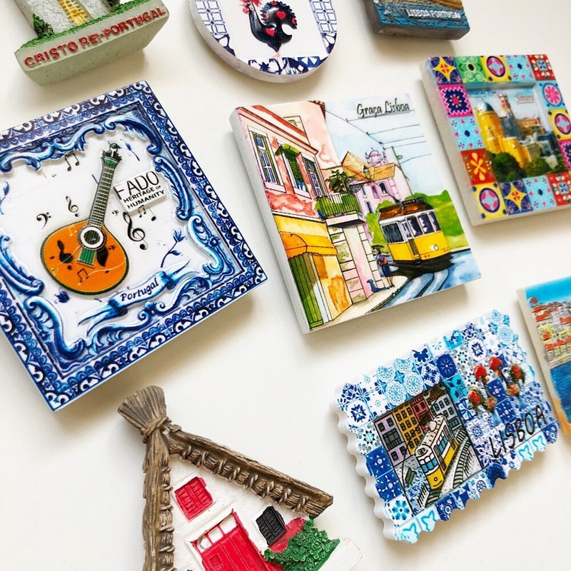 BABELEMI Португалия Сувенир за пътуване Магнити за хладилник Креативна смола 3D Лисабон Порто Мадейра Синтра Фадо Декорация на магнит за хладилник