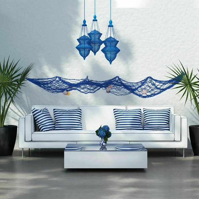 Jūrų žvejybos tinklas Seaside Wall Beach Party Sea Shells Home Garden Decor naujas
