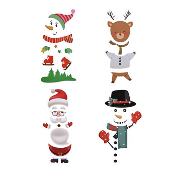 Χριστουγεννιάτικο καρτούν μαγνητικό αυτοκόλλητο ψυγείου Διακόσμηση Santa Snowman Decal για Μενού Γραφείου Εικόνων Διακοσμητικό Σημειώσεις