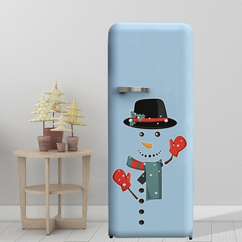 Χριστουγεννιάτικο καρτούν μαγνητικό αυτοκόλλητο ψυγείου Διακόσμηση Santa Snowman Decal για Μενού Γραφείου Εικόνων Διακοσμητικό Σημειώσεις