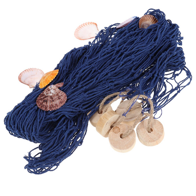 Tinklinės žvejybos sienos dekoras Dekoratyvinis jūrinis pakabinamas tinklelio dekoras Viduržemio jūros regiono ornamentas Žvejybos tinklelio vakarėlio fotografavimas