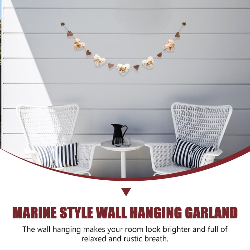 Širdies girlianda Kabantys Dekoracijos Dekoracijos Papuošalai Reklaminė juosta Paplūdimio Audinys Sienų karpymas Namų Undinėlė Jūrinė vestuvių dekoracija Žvaigždė