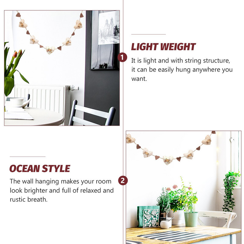 Širdies girlianda Kabantys Dekoracijos Dekoracijos Papuošalai Reklaminė juosta Paplūdimio Audinys Sienų karpymas Namų Undinėlė Jūrinė vestuvių dekoracija Žvaigždė