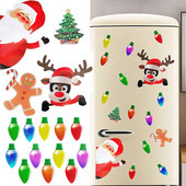 Uzlīmes Automašīnu rotājumi Ziemassvētku dekori Ledusskapja magnēti Ziemassvētku vecīša ziemeļbrieža koka atstarojoša spuldze Ziemassvētku magnētu komplekts