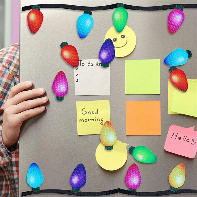 Uzlīmes Automašīnu rotājumi Ziemassvētku dekori Ledusskapja magnēti Ziemassvētku vecīša ziemeļbrieža koka atstarojoša spuldze Ziemassvētku magnētu komplekts