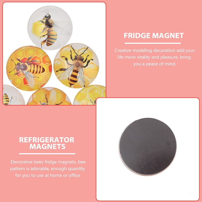 Magneti Frigider Sticla Frigider Insecte Tablă albă Birou Bumble Animal Decor AutocolanteMagnet de blocare Magnet Cristal Bucătărie Acasă