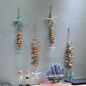 Diy Houten Seahorse Zeester vállfák Opknoping Ornamenten Voor Thuis Muur Decor Mediterrán Stijl Decoratie Akasztó Kijelző Fal