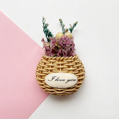 Rașină Mini Coș de Flori Magnet Frigider Flori uscate naturale Autocolant Frigider Suveniruri Decoratiuni pentru casa