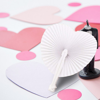 Hot Sale 12 τμχ Λευκό Πτυσσόμενο Κομψό Χέρι Βεντάλια Γαμήλιο Πάρτυ για Καλεσμένους Επετειακό Γάμος DIY Διακόσμηση τοίχου