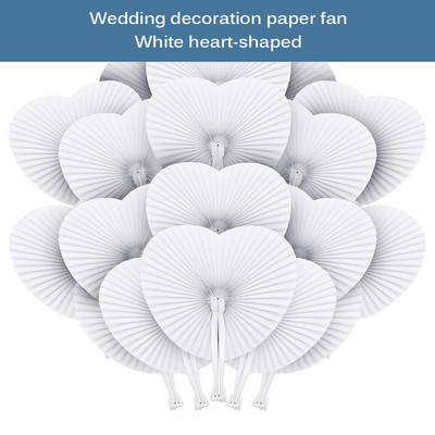 Hot Sale 12 τμχ Λευκό Πτυσσόμενο Κομψό Χέρι Βεντάλια Γαμήλιο Πάρτυ για Καλεσμένους Επετειακό Γάμος DIY Διακόσμηση τοίχου